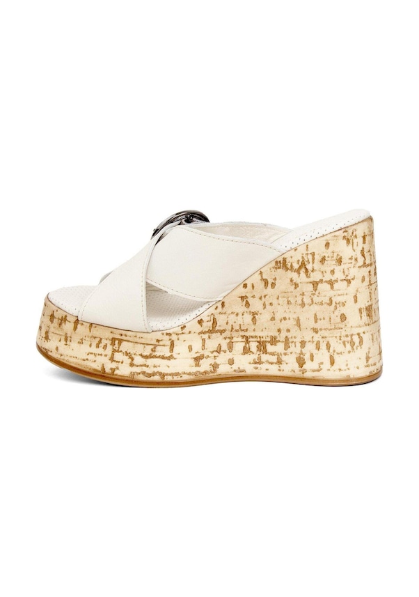 Resim Mammamia D24yt-2155 Kadın Deri Topuklu Terlik Kemik Pen-crema 