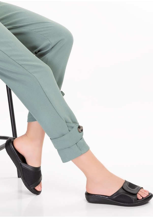 Resim Artı-artı020-5002 Ortopedik Topuk Dikeni&kemik Çıkıntısı Fonksiyonlu Siyah Kadın Terlik 001 