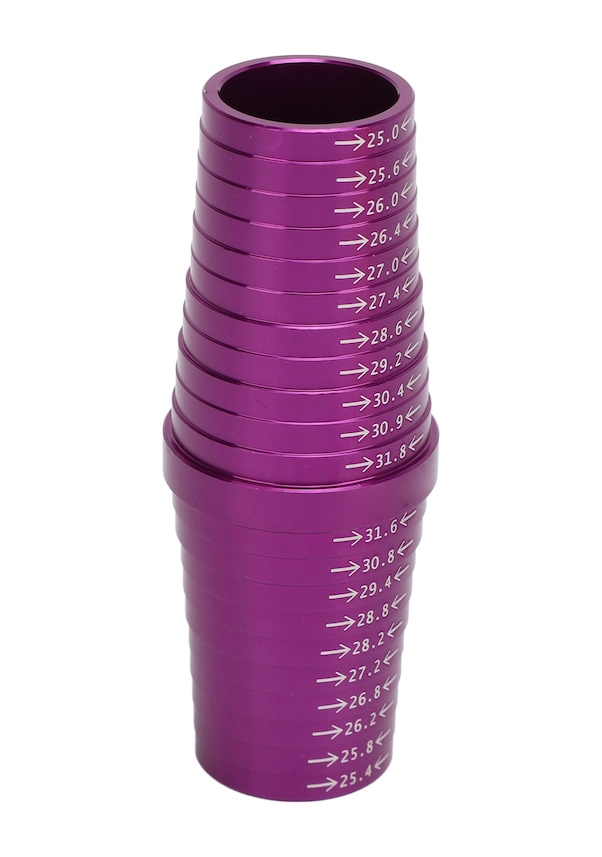 Resim Skycity Alüminyum Bisiklet Oturma Borusu Ölçüm Aracı 25-31.8mm Doğru Ölçüm İçin Hassas İşlenmiş Oturma Çubuğu Ölçer Mor 