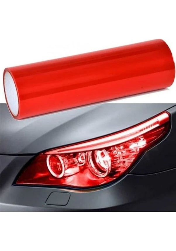 Resim Far Stop Filmi Far Folyosu Kırmızı Far Çizik Çizilme Engelleyici Folyo 100cm X 30cm 