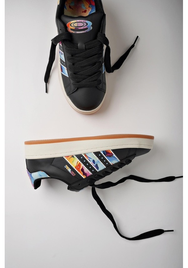 Resim Muggo Flower Garantili Kadın Ortopedik Günlük Bağcıklı Yürüyüş Koşu Sneaker Spor Ayakkabı 001 