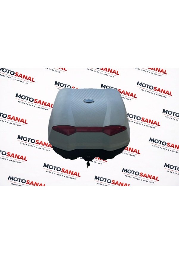 Resim Modasanal 44 Lt Motosiklet Topcase Bel Destekli Sök Tak Kilitli Arka Çanta Siyah-gri 