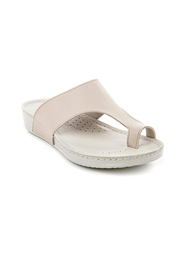 Resim Muya Ara Anatomik Parmak Arası Kadın Terlik Krem Krem 