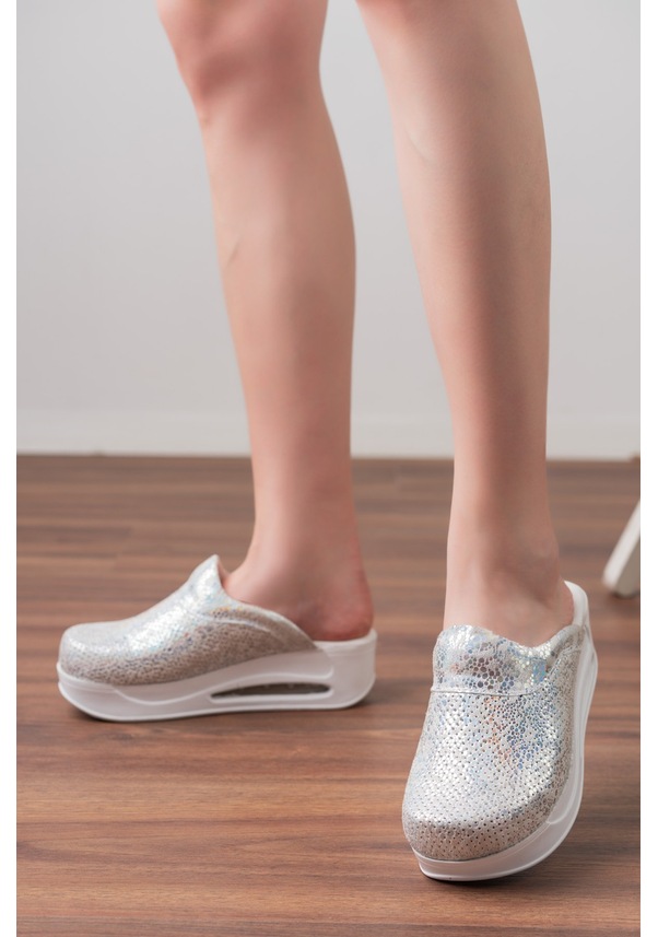 Resim Silver Özel Seri Air Max Tam Ortopedik Ve Anatomik Sabo Terlik Gümüş 