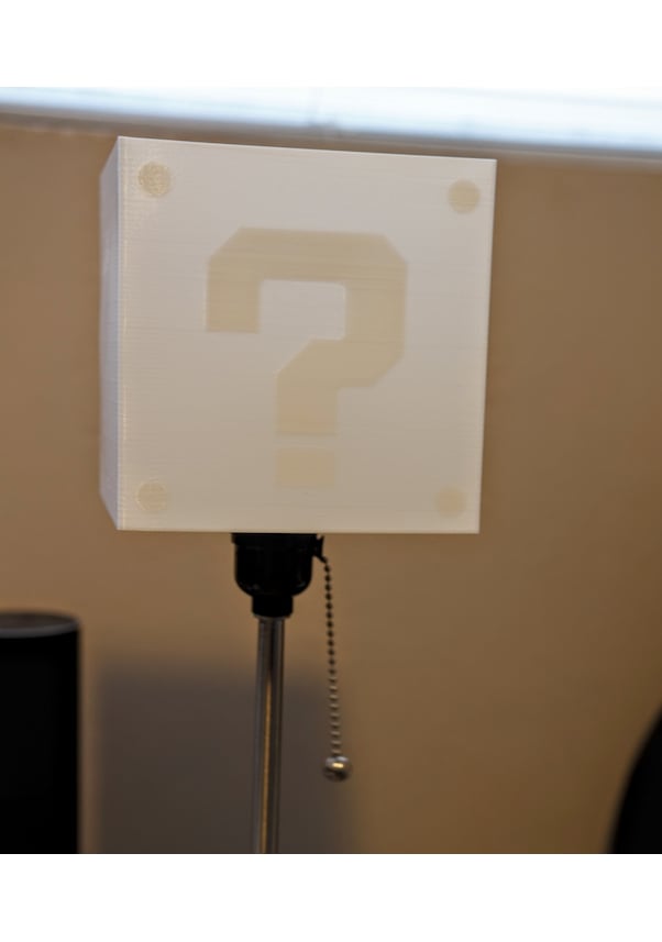 Resim Opencart Mario Soru İşareti Blok Abajur Sadece Plastik Aparattır 