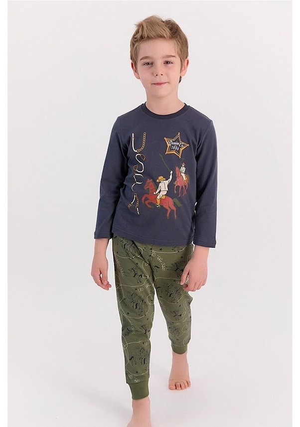 U.S. Polo Assn. Erkek Çocuk Antrasit Uzun Kol Pijama Takımı