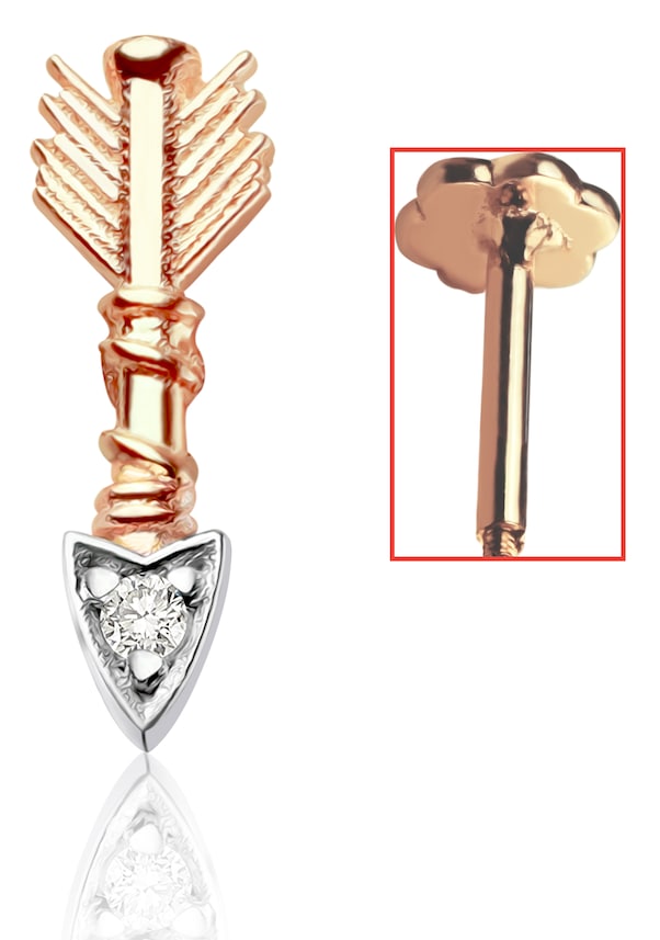 Pırlanta Ok Görünümlü Tragus Küpe