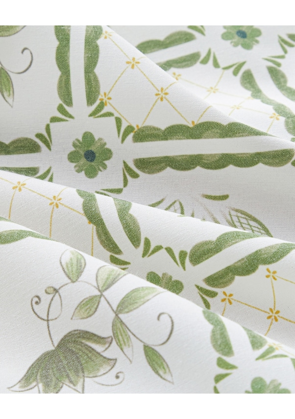 Resim Botanical Garden Pamuk Masa Örtüsü 150x200 Cm Beyaz - Yeşil Beyaz - Yeşil 