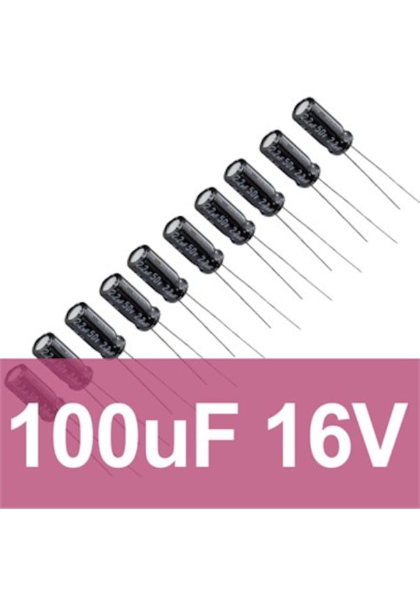 100Uf 16V Elektrolitik Kondansatör (10 Adet) Fiyatları ve Özellikleri