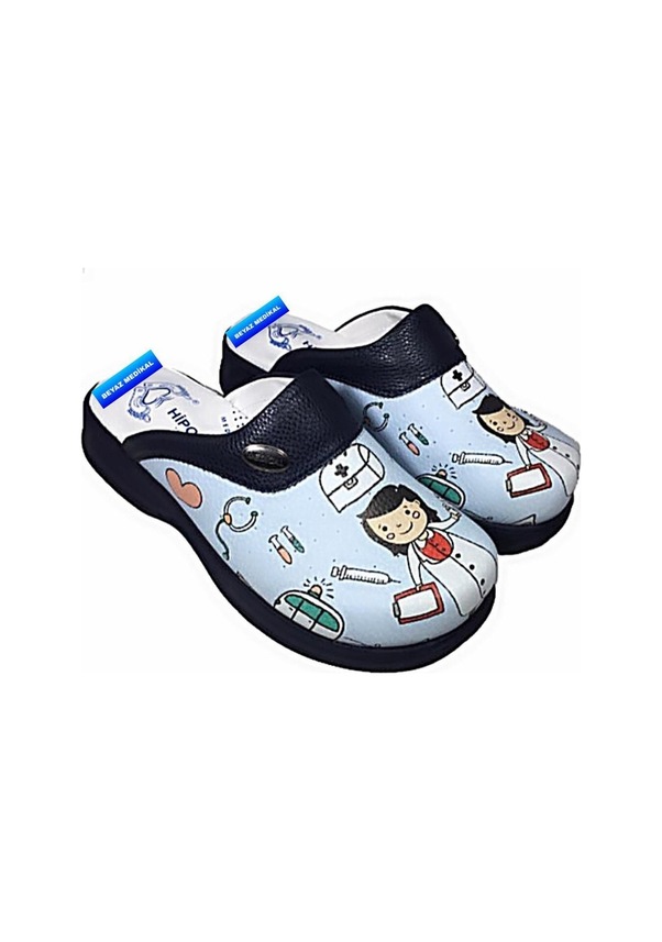 Resim Hipokrat Mavi Hemşire Modeli Ortopedik Sabo Terlik Doktor Hemşire 