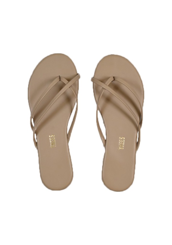 Resim Tkees Çift Bant Terlik Çit Bantlı Parmak Arası Terlik Vizon Vizon 