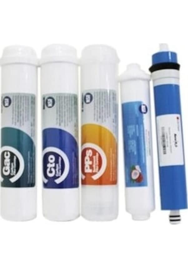 Resim Aquaturk Inline Kapalı Kasa Tüm Su Arıtma Cihazlarına Uyumlu 5'li Filtre Takımı 