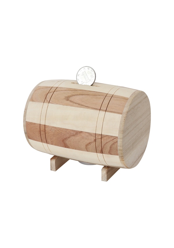 Resim Ximistore9 Büyük Boy Ahşap Silindir Para Kazancı - Ev Dekorasyonu Hediyelik Dekoratif Depolama Kutusu - Bitkisel Desenli Konstrüksiyon Tasarımı 