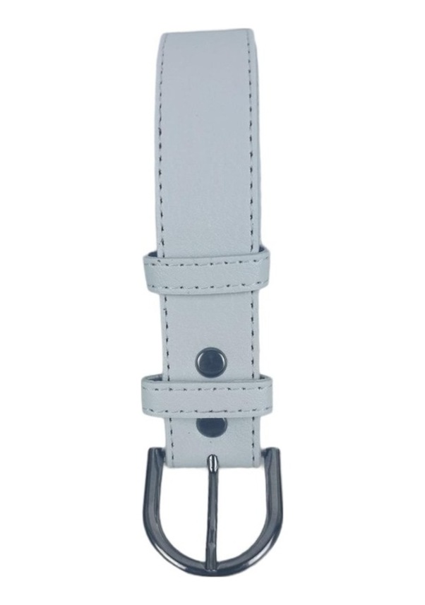 Resim Unisex Çocuk Beyaz Kot Ve Kumaş Pantolon Kemeri Beyaz 