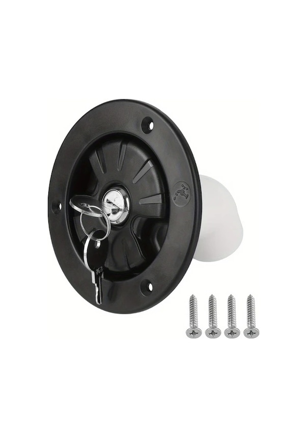 Resim Dream011 Siyah 80mm Kilitlenebilir Karavan Tekne Temiz Su Dolum Kapak Vantilasyonlu Siyah 