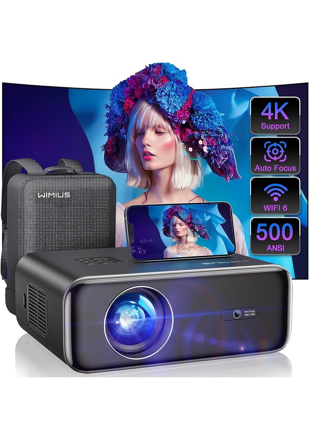 Wimius P62 1080P Wifi 6 Bluetooth 5.2 4K Dış Mekan Film Projektörü