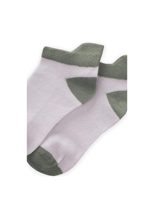 Resim Cigit Burnu Topuğu Rekli Çocuk Patik Çorap 5-12 Yaş Çağla Yeşili Yeşil 