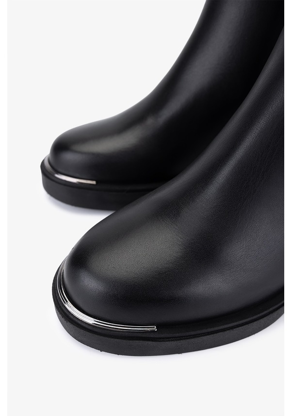 Resim Valmenti Kadın Hakiki Deri Siyah Topuklu Çizme 51 9040 Bn Czm Sk25-26 Sıyah Dr Siyah 