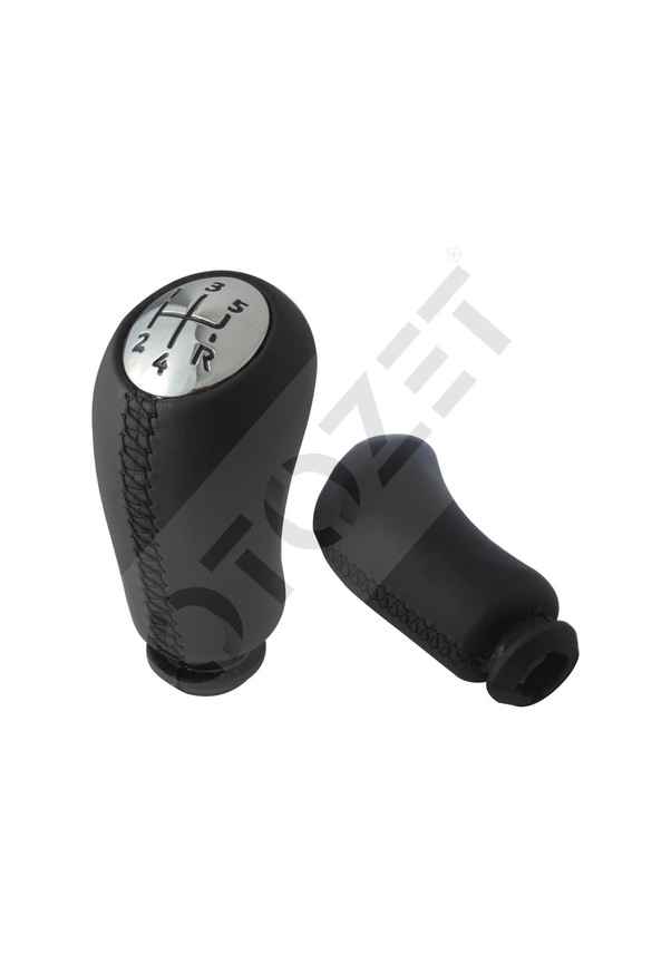 Pommeau De Levier De Vitesses Pour Renault Clio 3, Megane, Twingo, Etc. - 5 Vitesses, Cuir Et Chrome - Compatible Avec Références OEM - 11