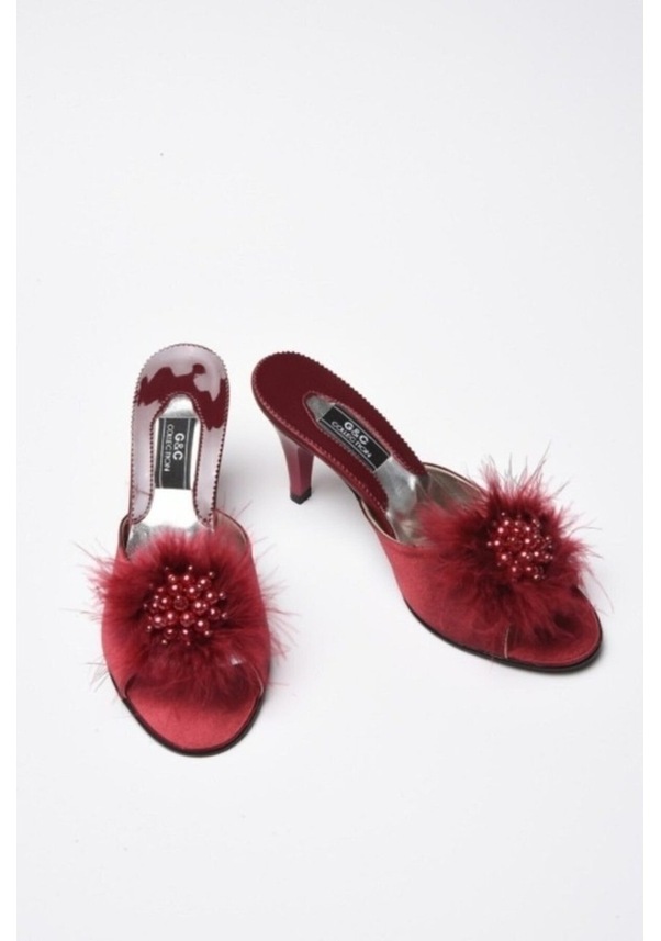 Resim Ceyyiz Boncuk Tüylü Çeyizlik Bayan Terlik 125 