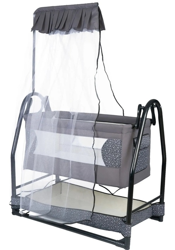 Resim Convers Sallanır Cibinlik Tüllü Tenteli Bebek Sabitlen Beşik Antrasit 