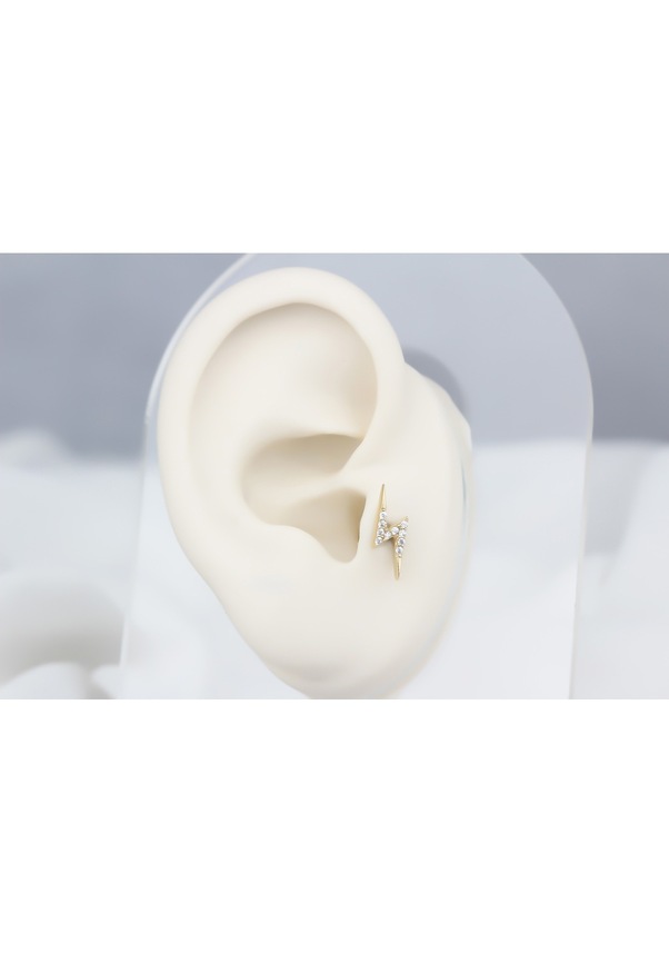Glorria Altın Şimşek Tragus Piercing (540178835) ZN7022