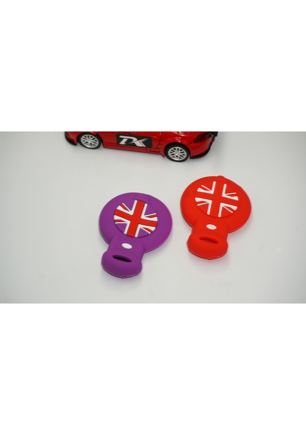 Resim Mini Cooper Uyumlu Clubman Countryman R56 Silikon Anahtar Kırmızı Mor Kı 