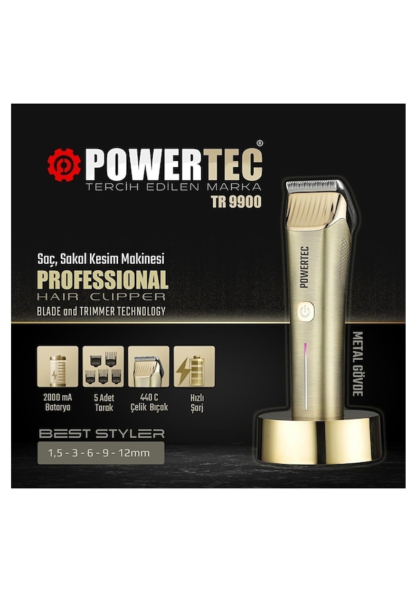 Powertec TR-9900 Saç - Sakal Kesim Makinesi