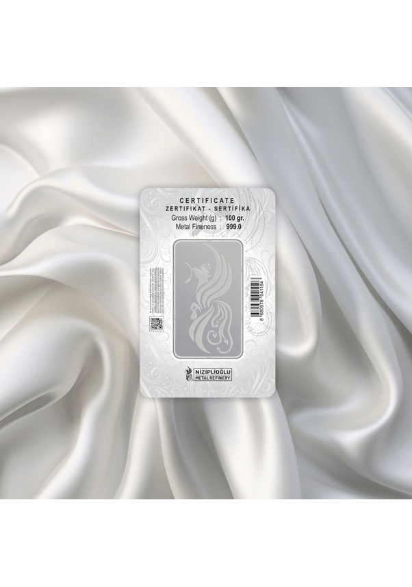 Resim 100 Gr Nizipli Gümüş Külçe 