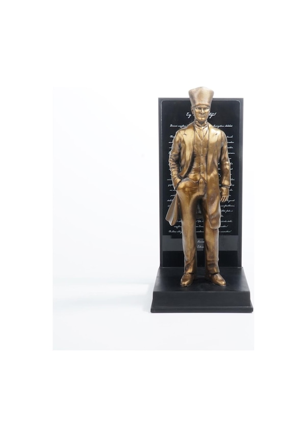 Resim Ey Türk Gençliği Kaideli Mermerit Atatürk Heykeli 