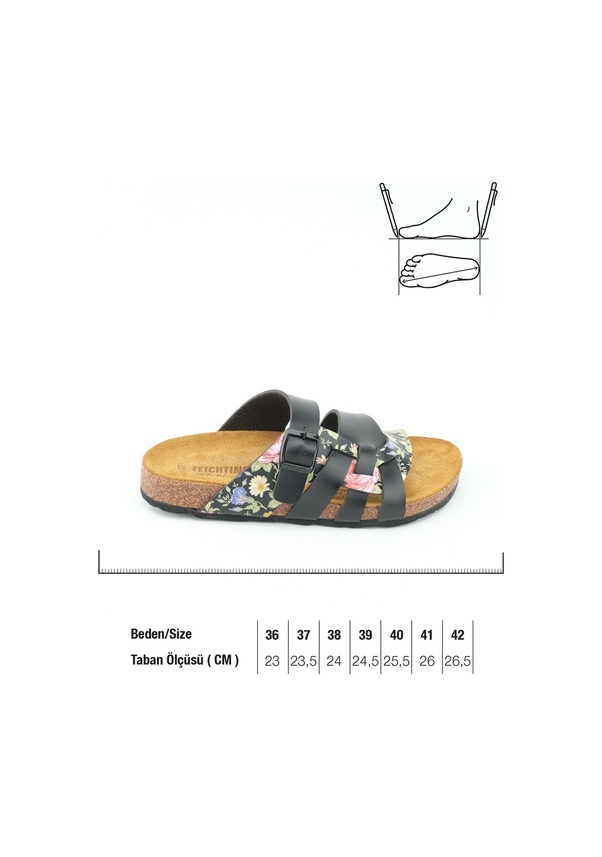 Resim Gezer Gt2yze.14919.01.010.g19 Feichtinger Der Bio İç Taban Deri Mantar Taban Kadın Terlik Siyah 