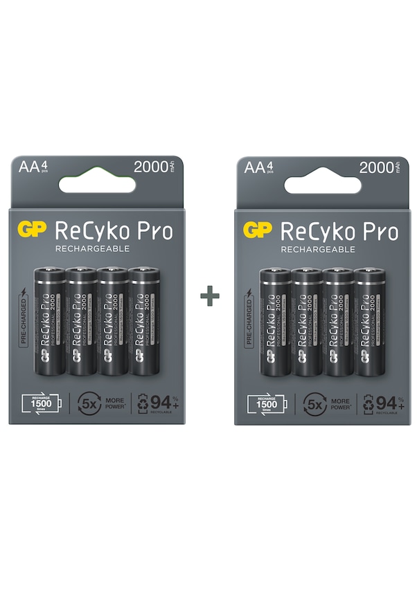 GP ReCyko Pro GP210AAHCBEM-2G 2000 mAh AA Ni-MH Şarj Edilebilir Kalem Pil 4 x 2'li