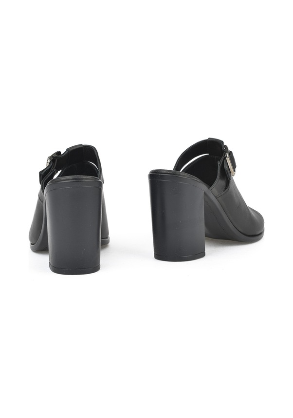 Resim Ziya, Kadın Hakiki Deri Topuklu Terlik 1511020z1703 Siyah 1511020z1703 000 Siyah 