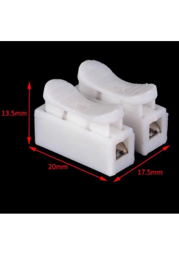 Resim Mandallı Vidasız Klemens Basmalı Tip 2 Li 2 Pin 50'li Paket 