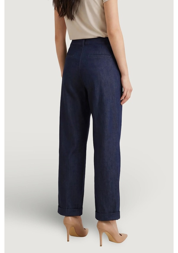 Resim Only Kadın Onlashby Düz Kesim Duble Paça Jean Pantolon 15364600 Koyu Mavi Koyu Mavi 