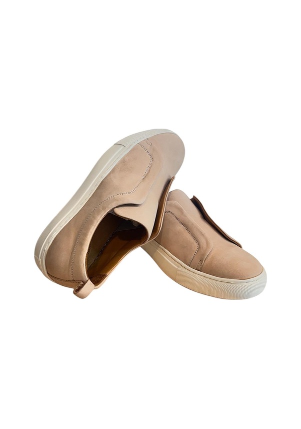 Resim Pudra Hakiki Deri Comfort Taban Sneaker Pudra 