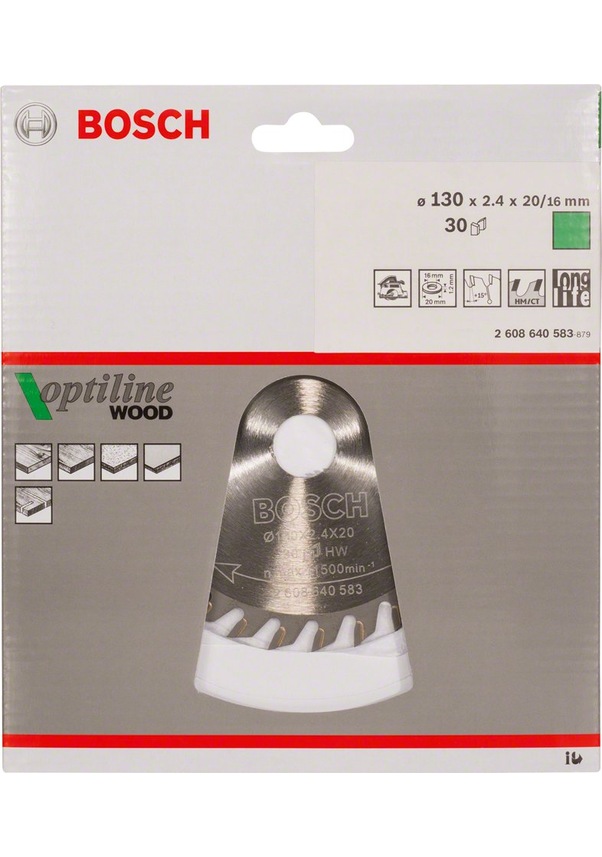 Bosch Optiline Wood 130x20/16 Mm 30 Diş Daire Testere Bıçağı ...