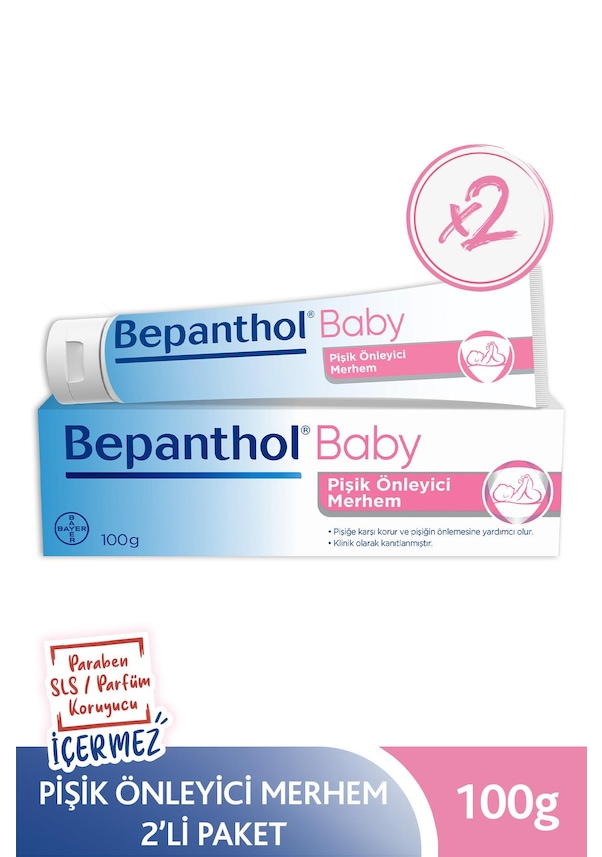 Bepanthol Baby Pişik Önleyici Merhem 100 gr 2li Paket l Parapen,