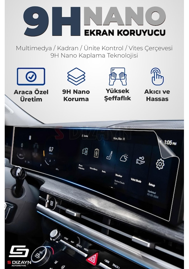 Resim S-dizayn Fiat Fiorino Premio 9h Nano Multimedya Ekran Koruyucu 7 İnç Mat 2019-2024 A+ Kalite 9H Nano Ekran Koruyucu 