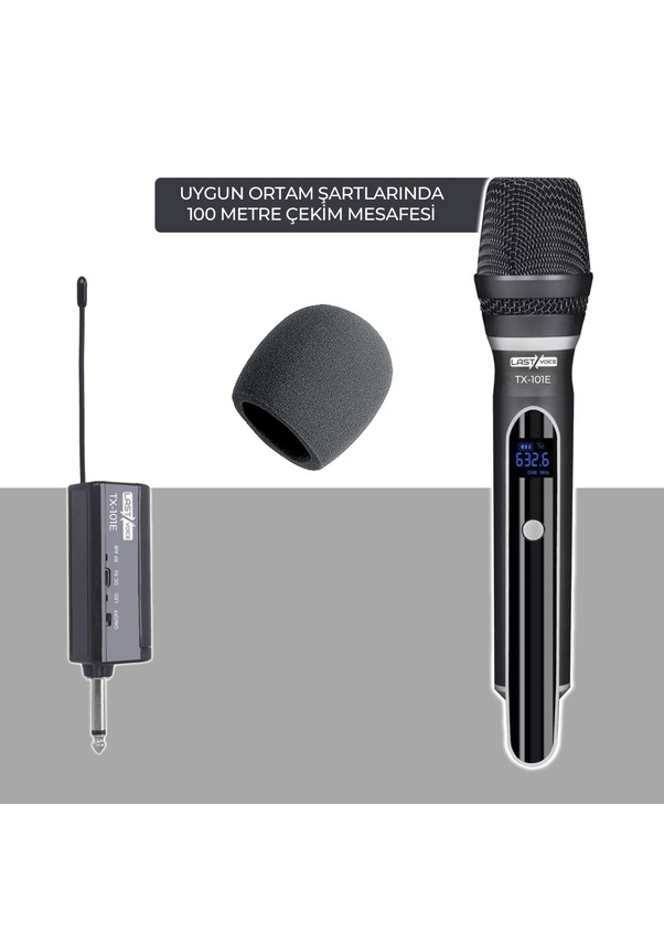Lastvoice Tx-101e Şarjlı Telsiz Kablosuz El Mikrofonu Lastvoice Tx-101e Şarjlı Telsiz Kablosuz El Mikrofonu