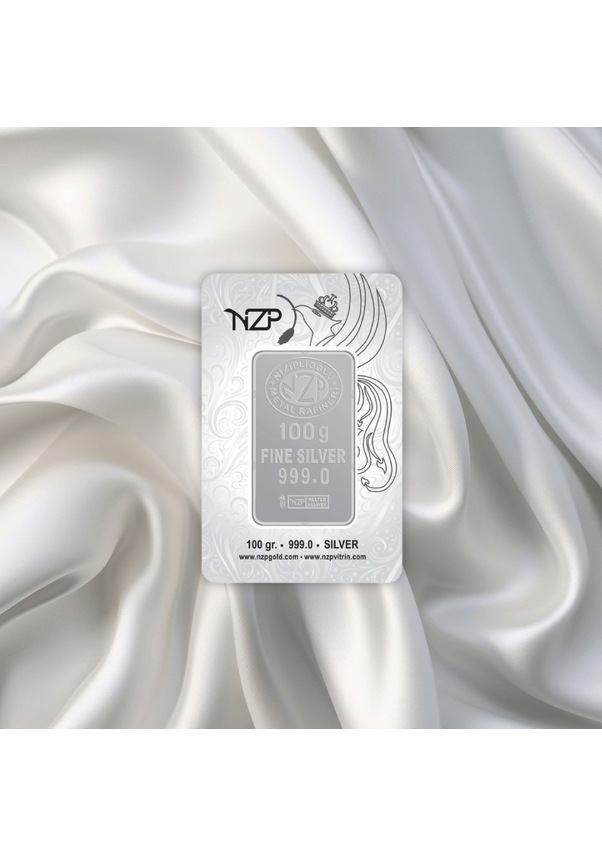 Resim 100 Gr Nizipli Gümüş Külçe 