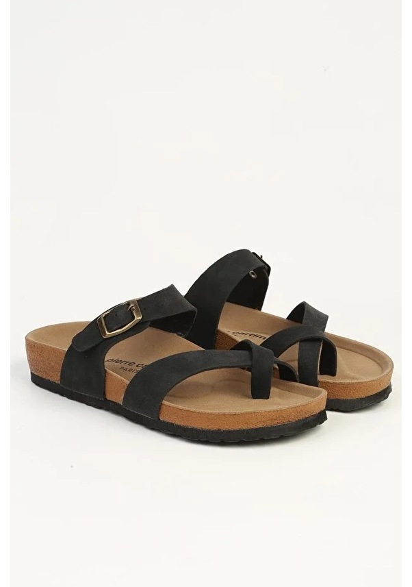 Resim Pierre Cardin Pc-7547 Kadın Parmak Arası Terlik Siyah Çok Renkli 