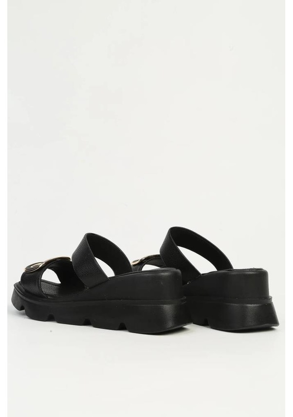 Resim Pierre Cardin Pc-7531 Ortopedik Dolgu Topuk Kadın Terlik Siyah 