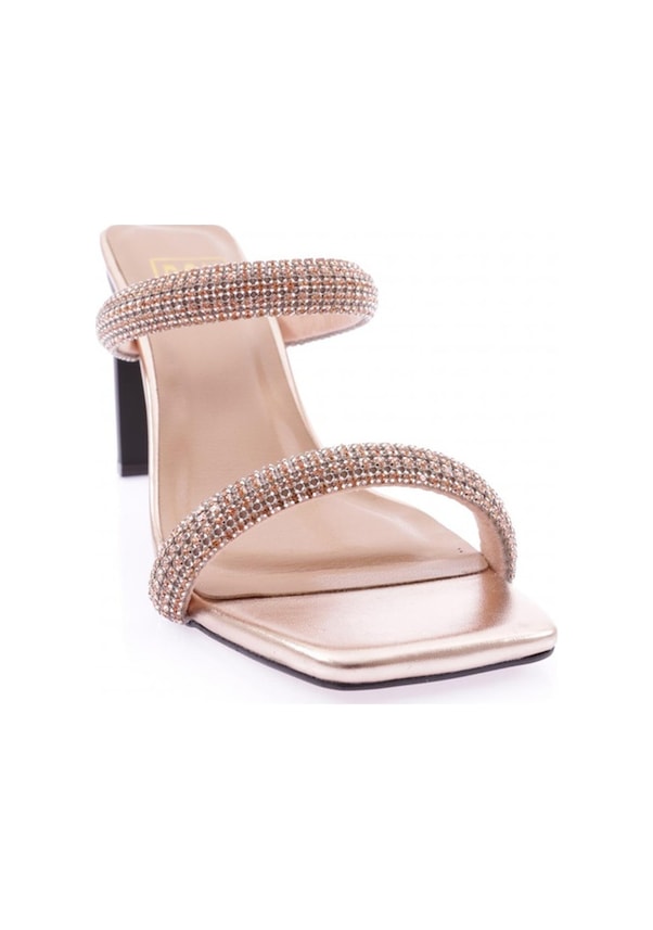 Resim Dgn K9005 Kadin Silver Taş Bantli Topuklu Terlik K9005-1748-R2252 Bakır 