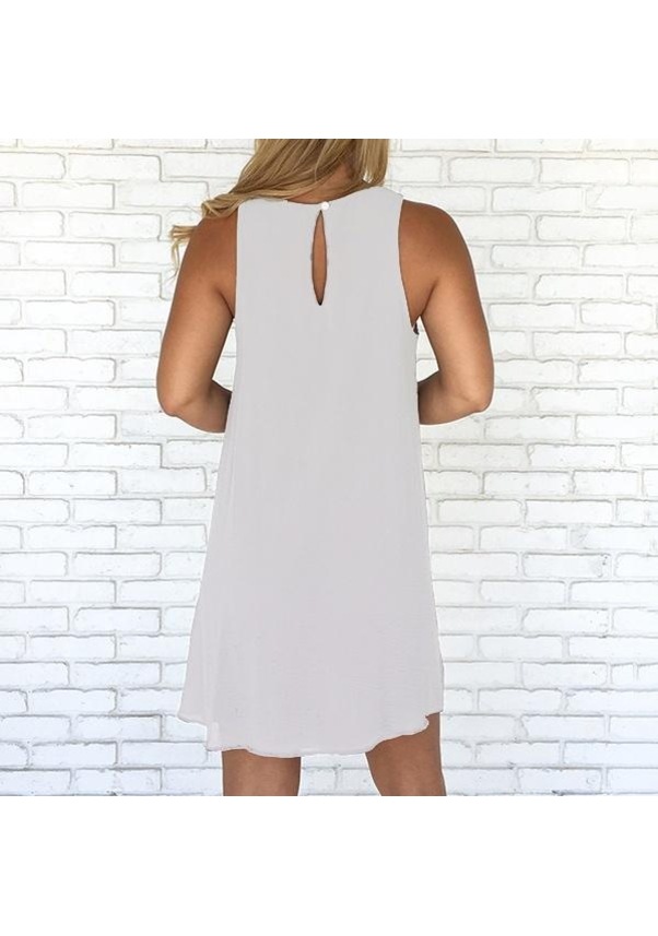 Natane Yuvarlak Yaka Rhinestone Mini Elbise Yeşil
