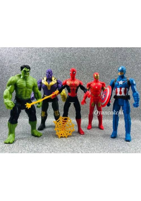 Yenilmezler Oyuncak Thanos Örümcek Adam Ironman Hulk 5 Li Set