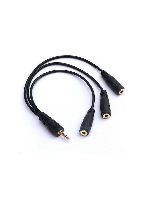 3Lü Stereo Çoklayıcı Ses Sistemi Kablosu 3 X 3.5Mm Dişi 1X Erkek ...