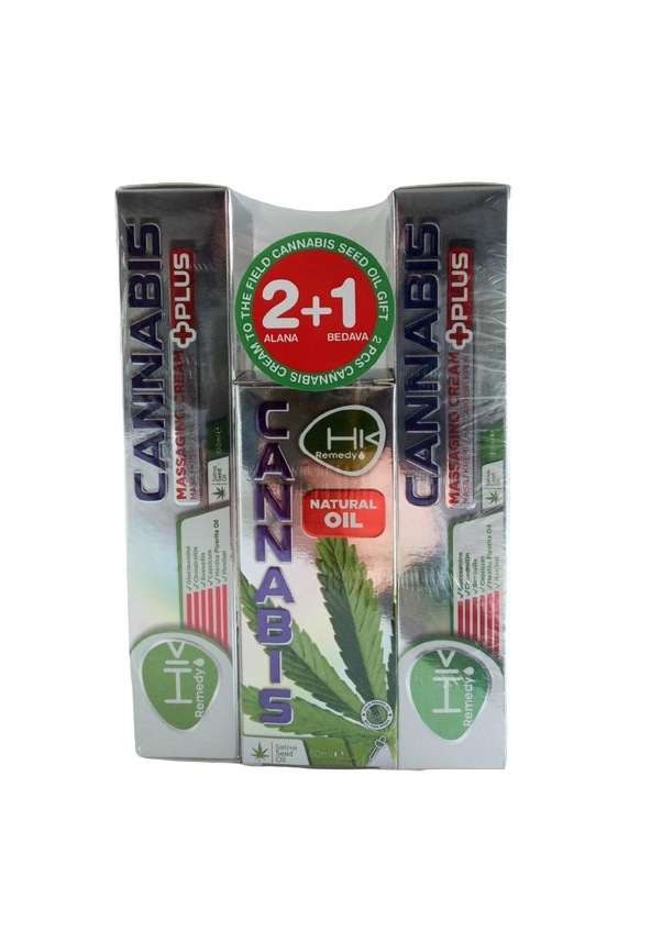 HK Remedy Cannabis Yağı 50 ml & 2 X Cannabis Masaj Kremi 100 ml 3'lü