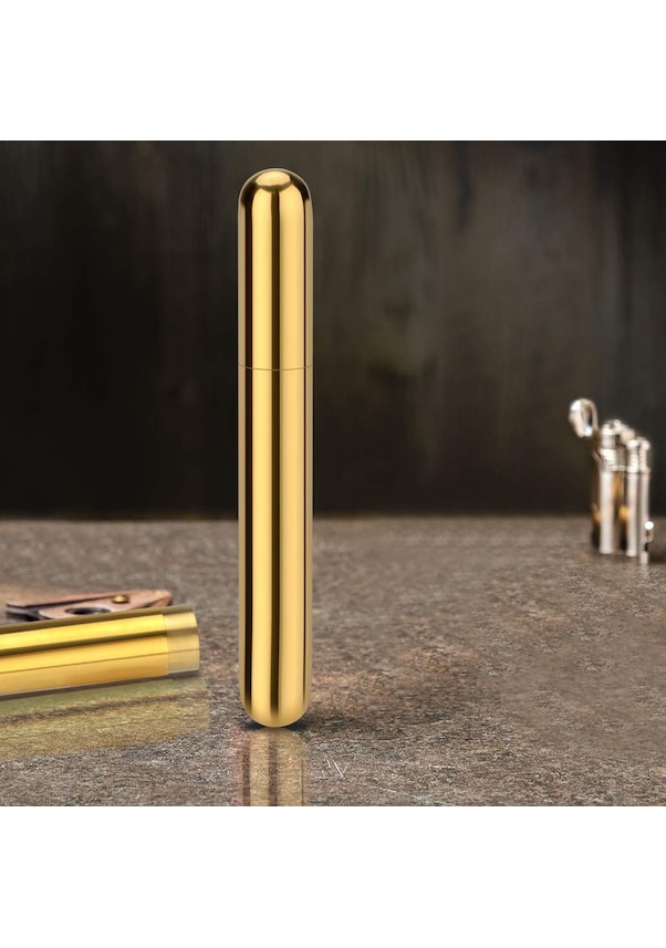 Resim Çelik Tekli 48 Ring Gold Puro Kılıfı Puro Kutusu Pp19sr 