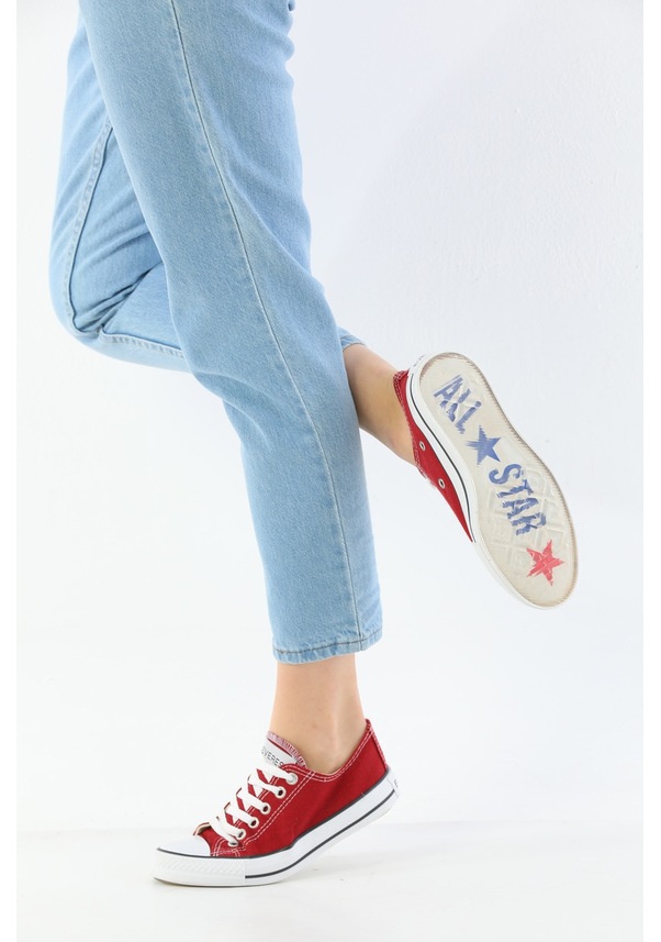 Resim Everest Keten All Star Şeffaf Taban Günlük Spor Ayakkabı Bordo 